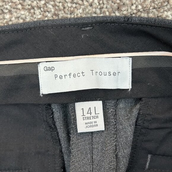 Gap Women's Perfect Trouser Pants Size 14 L Gray Stretch Mid Rise 35" Inseam EUC - Picture 13 of 15